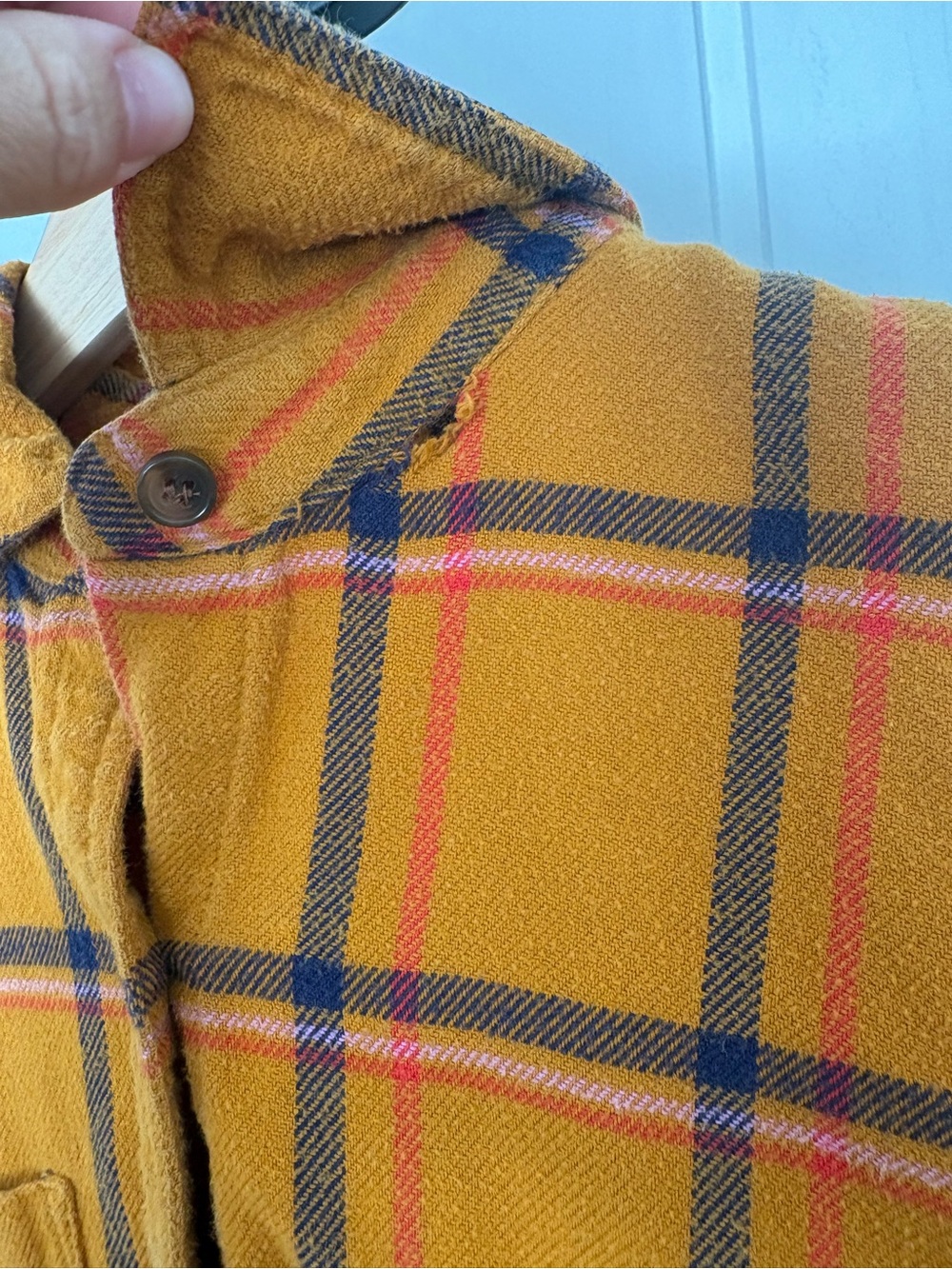 Madewell Plaid Button-Up Shirt - Mustard Orange - Picture 4 of 6